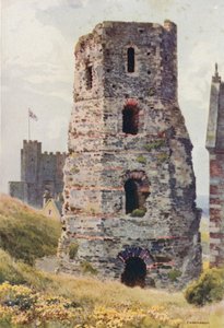 Roman Pharos, Dover Castle (lito a cores) de Ernest William Haslehust