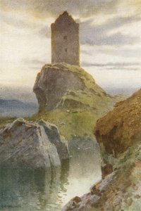 Torre Smailholm (lito a cores) de Ernest William Haslehust