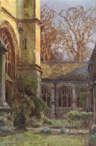 The Cloisters, Winchester College (lito a cores) de Ernest William Haslehust