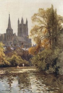 O Leam em Leamington (lito a cores) de Ernest William Haslehust