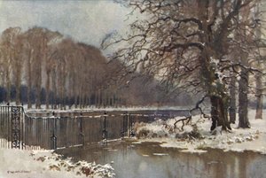 A Longa Água no Inverno (lito a cores) de Ernest William Haslehust