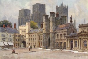 The Market Place, Wells (lito colorido) de Ernest William Haslehust