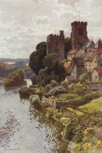 A Aldeia do Velho Mundo de Tanfield (lito colorido) de Ernest William Haslehust