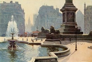 Trafalgar Square (lito a cores) de Ernest William Haslehust