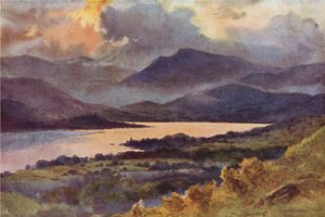 Windermere de Orrest Head (lito colorido) de Ernest William Haslehust