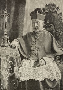 Retrato de Luigi Nazari de Calabiana (1808-1893), político italiano e arcebispo de Itália, gravado por Ernesto Mancastropa após foto de Ganzini e Gabriel, de L