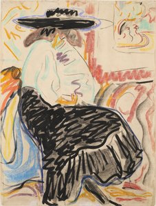 Mulher sentada no estúdio de Ernst Ludwig Kirchner