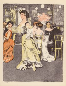 Ilustração para o Berliner Balle von Rideamus (litografia a cores) de Ernst (after) Heilemann
