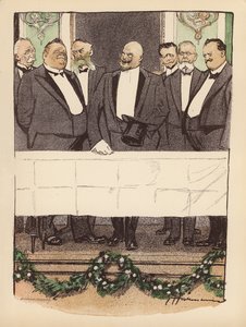 Ilustração para o Berliner Balle von Rideamus (litografia a cores) de Ernst (after) Heilemann