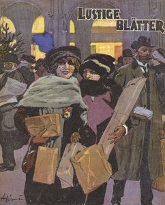 Compras de Natal para mulheres (lito colorido)