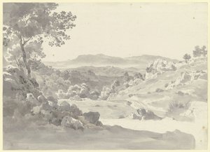 Vista de Olevano com os montes Volscos de Ernst Fries