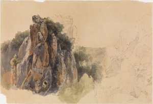 Estudo de paisagem com rochedos de Ernst Fries