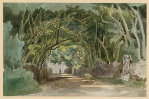 Motivo do parque da Villa Borghese em Roma de Ernst Fries
