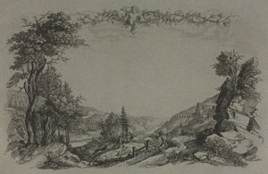 Seis vistas do castelo de Heidelberg: capa, cena de caça, 1820. de Ernst Fries