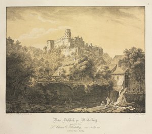 Seis vistas do Castelo de Heidelberg: para o leste