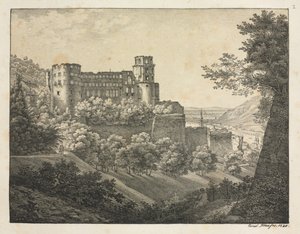 Seis vistas do castelo de Heidelberg: em direção ao nordeste