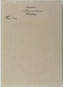 Seis vistas do castelo de Heidelberg: Wrapper, 1820. de Ernst Fries
