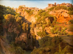 As Cascatas de Tivoli com a Ponte Lupo, o Templo de Vesta e o Templo da Sibila
As Cascatas de Tivoli com a Ponte Lupo, o Templo de Vesta e o Templo da Sibila