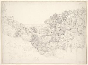 Vista de Ariccia perto de Albano de Ernst Fries