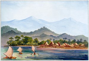 Aldeia, Sumatra, Indonésia, 1906 de Ernst Haeckel