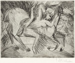 Acrobata a cavalo Voltigeuse a cavalo, 1913. de Ernst Ludwig Kirchner