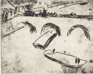 Ponte em Crown Prince Embankment Brucke am Kronprinzen Ufer, 1909. de Ernst Ludwig Kirchner