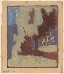 Castanheiros ao luar, 1904. de Ernst Ludwig Kirchner