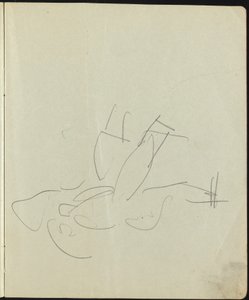 Página de Dançarinos e Artistas de um Sketchbook, c. 1911. de Ernst Ludwig Kirchner