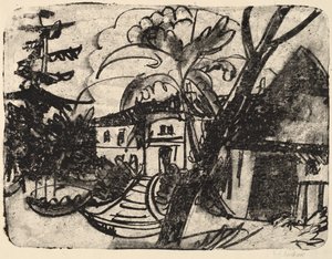 Fazenda dinamarquesa com mansão, 1912. de Ernst Ludwig Kirchner