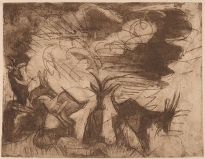 Cabras e Nuvens, 1919. de Ernst Ludwig Kirchner