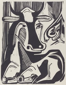 A Grande Vaca Deitada Grosse Liegende Kuh, 1929. de Ernst Ludwig Kirchner