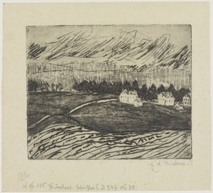 Campos e casas nos Montes Metálicos de Ernst Ludwig Kirchner