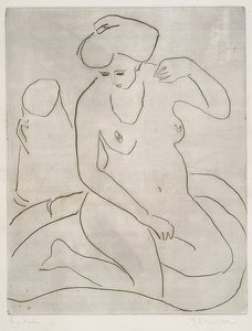 Nu na banheira com colar. 1909 de Ernst Ludwig Kirchner
