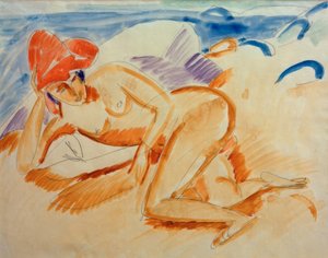 Agir com chapéu vermelho de Ernst Ludwig Kirchner