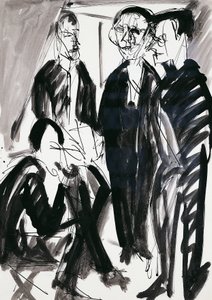 Grupo Artista e Die Brucke (A Ponte) em Dresden, de Ernst Ludwig Kirchner (1880-1938) de Ernst Ludwig Kirchner