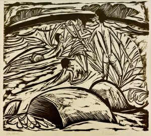 Banhista, espirrando de Ernst Ludwig Kirchner
