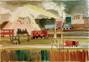 Estação no sol poente de Ernst Ludwig Kirchner