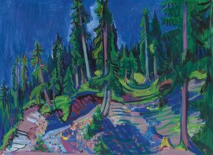 Estudo florestal de montanha. 1936 de Ernst Ludwig Kirchner