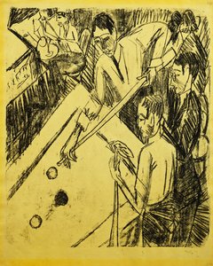 Jogador de bilhar; Billardspieler, 1915 de Ernst Ludwig Kirchner