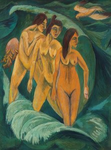 Os três banhistas. 1913 de Ernst Ludwig Kirchner
