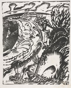 Paisagem de dunas com uma baía curva de Ernst Ludwig Kirchner