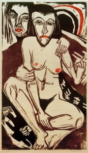 ELKirchner, melancólico (auto-retrato com Erna) de Ernst Ludwig Kirchner