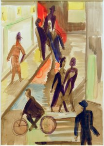 ElKirchner, cena de rua com bicicleta de Ernst Ludwig Kirchner