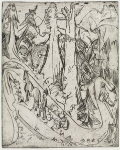 Condução de cabras/camiões de leite pela estrada de montanha de Ernst Ludwig Kirchner