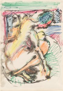 Erna tomando banho na banheira de Ernst Ludwig Kirchner