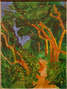 Fehmarnlandschaft, caminho da floresta de Ernst Ludwig Kirchner