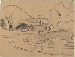 Trilhos e pavilhão no Dresden Grosser Garten de Ernst Ludwig Kirchner