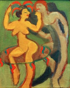 Dançarino amarelo com parceiro cinza de Ernst Ludwig Kirchner