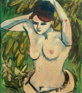 Meio ato com os braços erguidos de Ernst Ludwig Kirchner