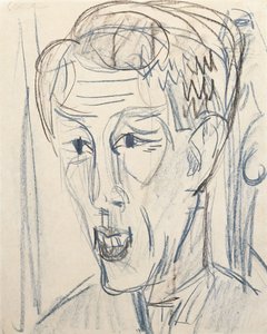 Chefe de Bauknecht; Cabeça de Bauknecht, 1922 de Ernst Ludwig Kirchner